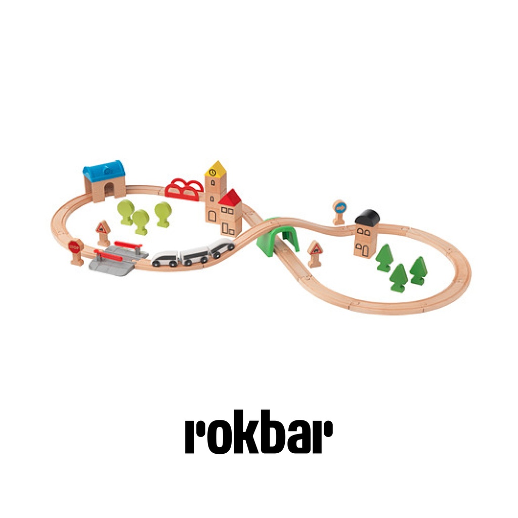 LILLABO Kereta dengan rel, set isi 45