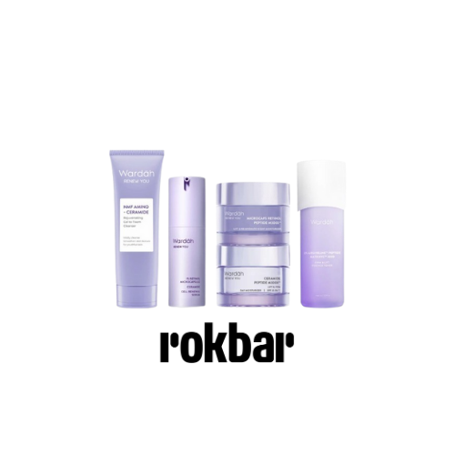 Wardah Paket 5 pcs Skincare Solusi Masalah Kulit - Facial Wash, Moisturizer, Serum, Sunscreen, & Toner